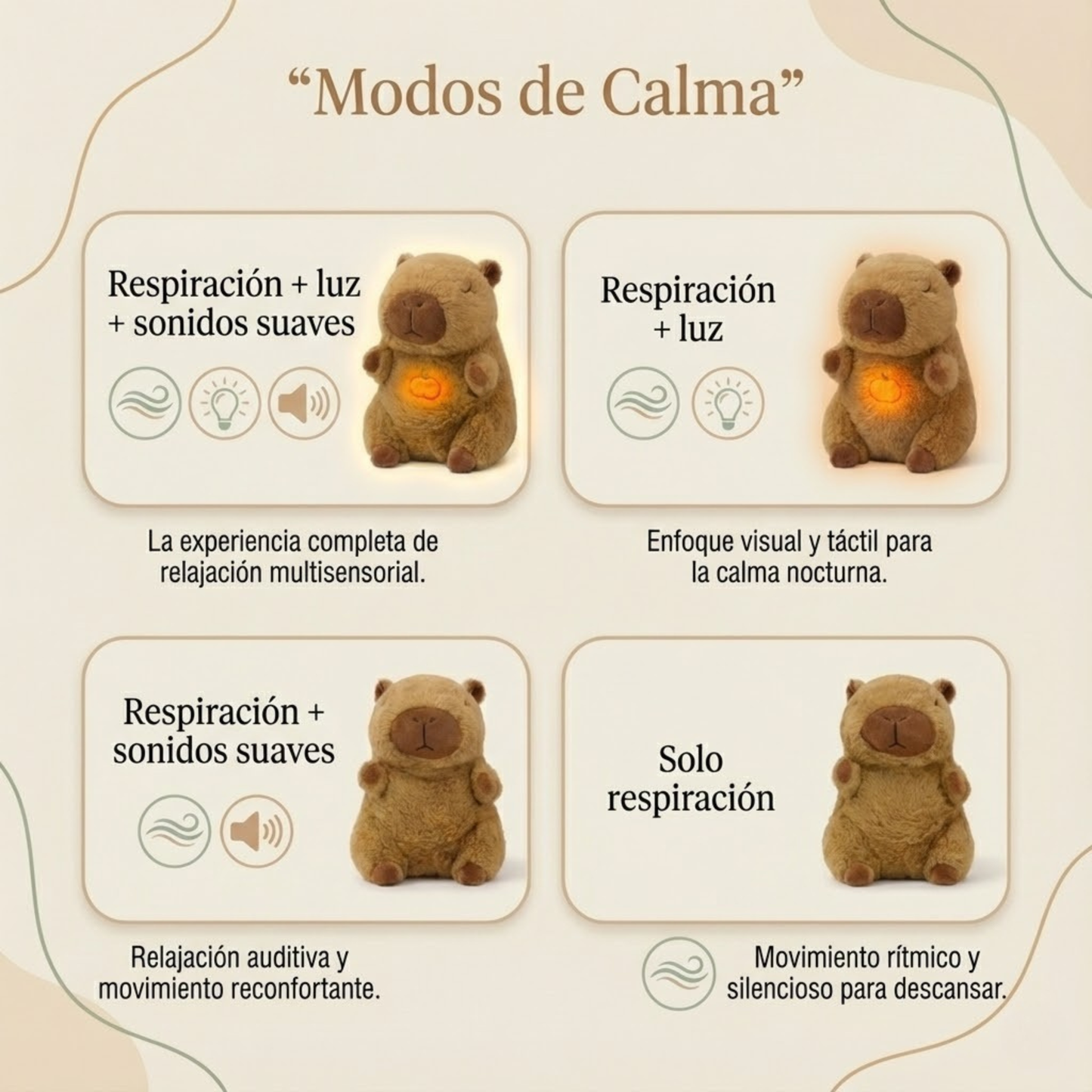 Capy Calm™–Respiración Suave para Descansar Mejor